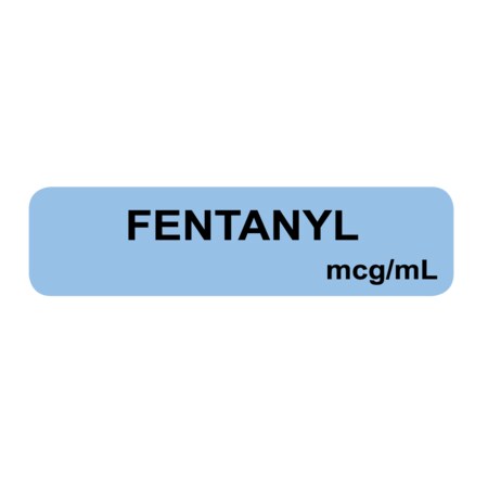 Label, Fentanyl Mcg/ml 1/2 X 1-1/2 Blue W/Black